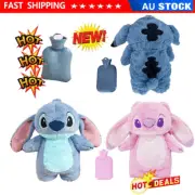 500ML Lilo & Stitch Hot Water Bottle Bag Warmer Cover Plush Fluffy Kids Toy GiKC