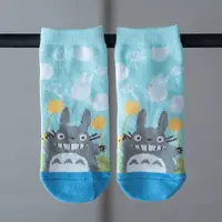 在飛比找樂天市場購物網優惠-真愛日本 可註名兒童襪子 灰龍貓嘻笑蒲公英 藍 龍貓兒童襪子