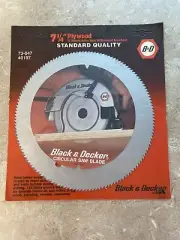 Vintage Black Decker Circular Saw Blade 73-047 40197 7 1/4” With Arbor 5/8” NOS