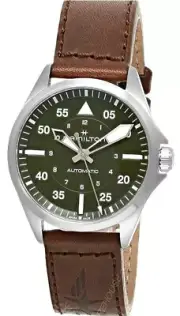 HAMILTON Khaki Aviation Pilot Auto 39MM Brown Leather Men's Watch H76305560