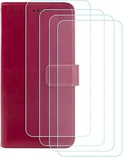 LCEHTOGYE Cover for Redmi Note 12 Turbo + 4 Slice HD Tempered Glass,Shell PU BracketBumper Protective Back Case - Anti-Scratch Screen Protector for Redmi Note 12 Turbo-YSFXK - Rose