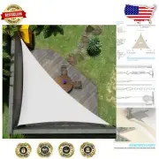 Customizable White Triangle Sun Shade Sail 14' x 17' x 22' - 3-