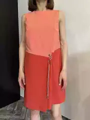 NEW Ted Baker Wrap Sleeveless Dress Coral Red Size 2