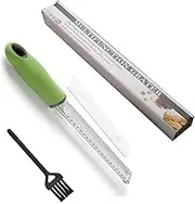 OnewCheng Stainless Steel Cheese Grater, Lemon Grater with Handle, Cheese Zester Tool for Citrus, Lime, Chocolate, Fruits, Vegetables, Ginger, Garlic and More