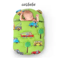 在飛比找momo購物網優惠-【ARIBEBE】韓國手工嬰兒保暖防踢睡袋包巾(車車)