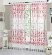 Plastic Shower Panel Voile Window Peony 1 Fabric Tulle Drape Curtains 58" Long