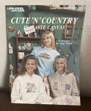 Cute N Country In Waste Canvas Cross Stitch Patterns by Leisure Arts NOS