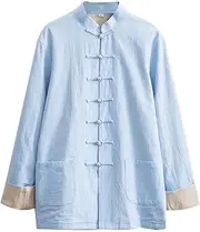 [ZKQP] Cotton Linen Tai Chi Uniform Loose Large Kung Fu Jacket Chinese Traditional Tang Suit Martial Art Jacket