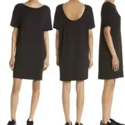 Rag & Bone Womens Short Sleeve Scoop Back Sweater Dress Black Size Small