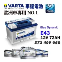 在飛比找蝦皮購物優惠-【台中電力屋】VARTA 華達 E43 72AH 歐規 進口