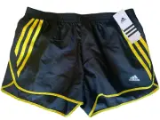 NEW adidas [S] Women's 4" CLIMALITE Yoga/Run/Gym Shorts-Black/Yellow 106771711