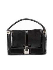 Black Corduroy Flap Shoulder Bag