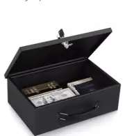 Metal Lockbox Keyed Document Storage Fireproof Safe Cash Security Valuables