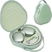 [Canboc] Airpods Max Case for Apple AirPods Max Headphone, Hard Carrying Smart Headphones Case, Extra Space fits Cable, Charger, Upgrade-Green (PU)
