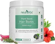 Green Velly Indian Neuherbs Plant Based Hair Biotin 10000mcg Supplement with DHT-Blocker & Omega-3 | Sesbania, Hibiscus, Rosemary extract, and black pepper | For Hair Growth , Hair Fall Control - 125 g ( Powder ) | Blackberry Flavoured / Great Taste