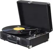 Vintage Vinyl Record Player BT Phonograph USB Recording 33/45/78RPM Support for 7/10/12inch Vinyl Records Turntable Portable Record Player with Speakers 3.5 o Input Line Out Black Black