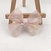 NingPower 20 Pcs Mesh Bows, Filled Heart Sequin Bowknot for Crafts, Sewing, Hair Clip Making, Clothing Accessories