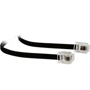 TE LC0095B/BLK 10Mt Modular Plug Lead - Black Rj12 Line Cord 6P4c l5165 Flat lephone Cable