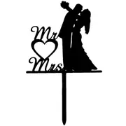 Mr and Mrs Wedding Cake Topper Black Bride Groom Figurines Decorations Supplies
