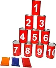 ＫＬＫＣＭＳ Bean Bag Toss Game,Game Set Party Playground Throwing Games Knockdown Can for Outdoor Activities, Kids Adults, Carnival,Teen