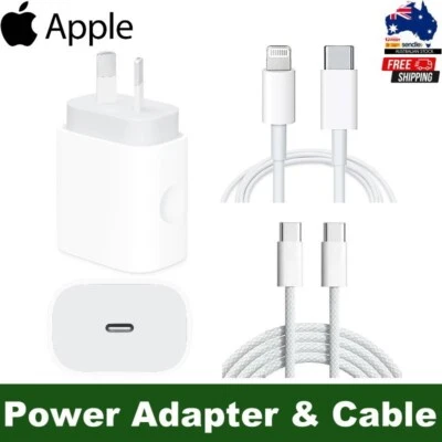 GENUINE Apple USB-C to Lightning / USB-C Charge Cable & 20W USB-C Power Adapter