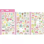 Doodlebug Mini Icons Stickers "Hello Again" 3 sheets, New