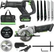 Compact Circular & Reciprocating Saw Set - Adjustable Speed & Safety Features