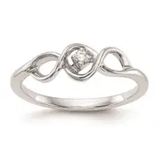 14K White Gold Complete Real Diamond Promise/Engagement Ring