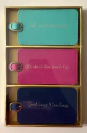 New ECCOLO 3-PIECE LUGGAGE TAG Gift Set with Deluxe Stamping Detail!
