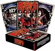 AQUARIUS KISS Playing Cards - KISS Themed Deck of Cards for Your Favorite Card Games - Officially Licensed KISS Merchandise & Collectibles - Poker Size with Linen Finish