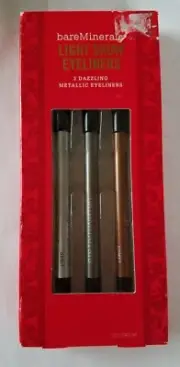 bareMinerals Bare Escentuals LIGHT SHOW EYELINERS Set of 3 Metallic Liners NIB