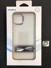 NEW AQA Hard Protective Case with Kickstand for iPhone 13 - Clear / Silver