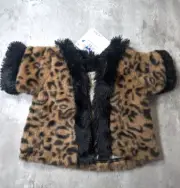 Build a Bear NEW Faux Fur Leopard Coat Jacket