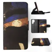 FLIP CASE FOR SAMSUNG GALAXY|GUSTAV KLIMT - LADY WITH HAT AND FEATHER BOA ART