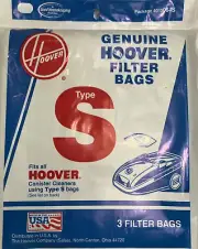 Genuine Hoover Filter Bags Type S 1 Pack = 3 Bags MADE IN USA