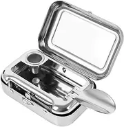 Portable Mini Ashtray Travel Ashtray Metal Square Pocket Smoker Ashtray with Lid Odourless for Outdoor Travel Silver Silver S Silver S Silver S Silver S Silver S