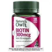 Nature's Own Biotin 300mcg 100 Tablets