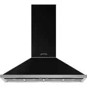 Smeg 120cm Portofino Wallmount Rangehood - Black