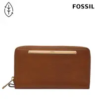 在飛比找Yahoo奇摩購物中心優惠-【FOSSIL】Liza 真皮拉鍊式長夾-咖啡色 SL787