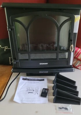 EUHOMY ELECTRIC FIREPLACE HEATER STANDS 26" REMOTE #SF507-20B NEW OPEN BOX