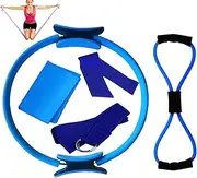 Pilates Essentials Kit for Women, Home Pilates Kit Better Me, Yoga Sets for Exercise and Flexibility with Latex Stretching Towel, Stretching Belt, Figure 8 Resistance