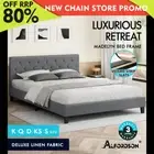 ALFORDSON Bed Frame Queen Double King Single Wooden Base Platform Grey Fabric