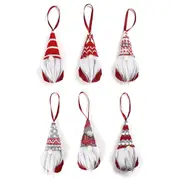 6x Dwarf Rudolph Christmas Decoration Faceless Doll Holiday Gift Elf Gnome Plush