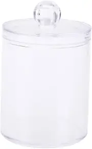 Ciieeo Ergonomic Round Storage Container Easy to View Round Canister for Cotton Swabs Makeup Pens Fire Resistant Case