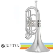 Jupiter JMP1000MS Key of F Silver Plated Marching Mellophone with Hard Case