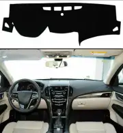 Black Dashboard Cover Pad For Cadillac ATS-L 2014 2015-2016 Left Drive Car 1pc