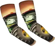 [FHEDVBN] Tractor Theme Arm Sleeves Compression Arm Covers for Men Women Outdoor Sun Sleeves Cooling Sports Sleeve, Black