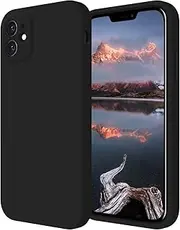 Cordking Designed for iPhone 11 Case, Silicone [Straight Edges] & [Camera Protecion] Upgraded Phone Case with Soft Anti-Scratch Microfiber Lining, 6.1 inch, Black