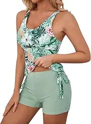 [Generic] Bathing Shorts for Women Plus Size 2023 Women New Split Swimsuit Pants Beach Holiday Tankini Swimsuit Bathing Suits with Shorts