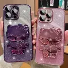 Hello Kitty Cute Glitter Bling Case for iPhone 16 Pro Max 15 14 13 12 11 XS XR
